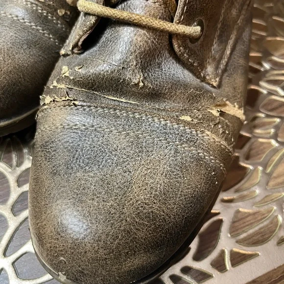 Brown Lace-Up Combat Boots - Picture 8 of 10